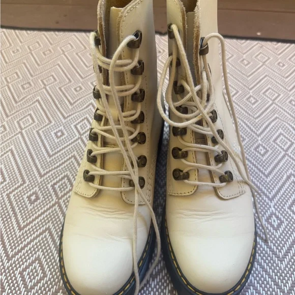 Dr. Martens “Leona” Boots in Color Bone - Picture 3 of 5